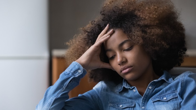 Woman who looks upset