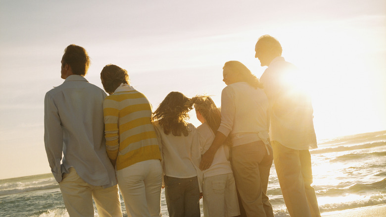 Family at beach
