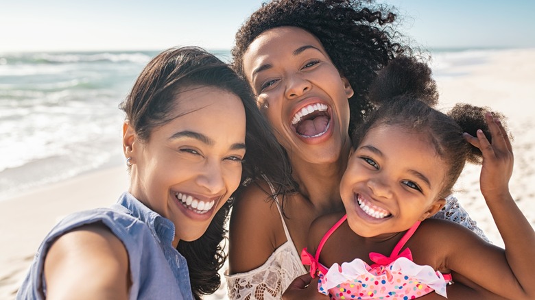 Happy family at the beach