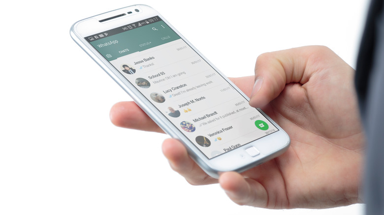 Person checks their contact list