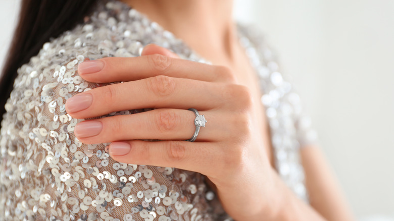 Silver ring up close