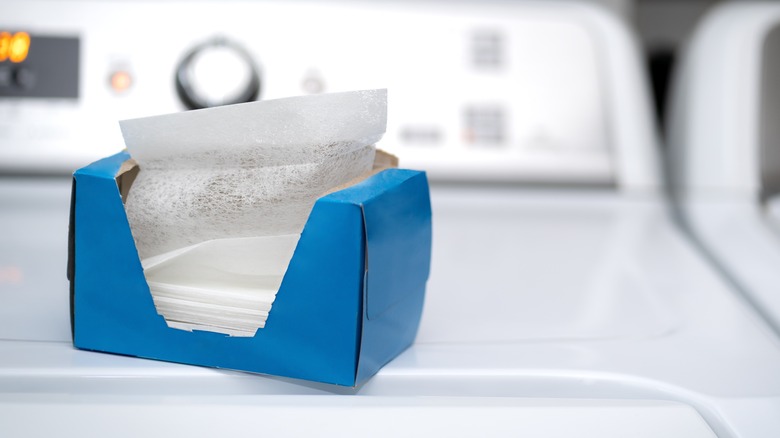 dryer sheets on washing machine