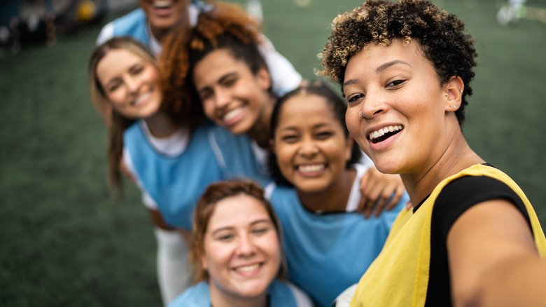 soccer team selfie