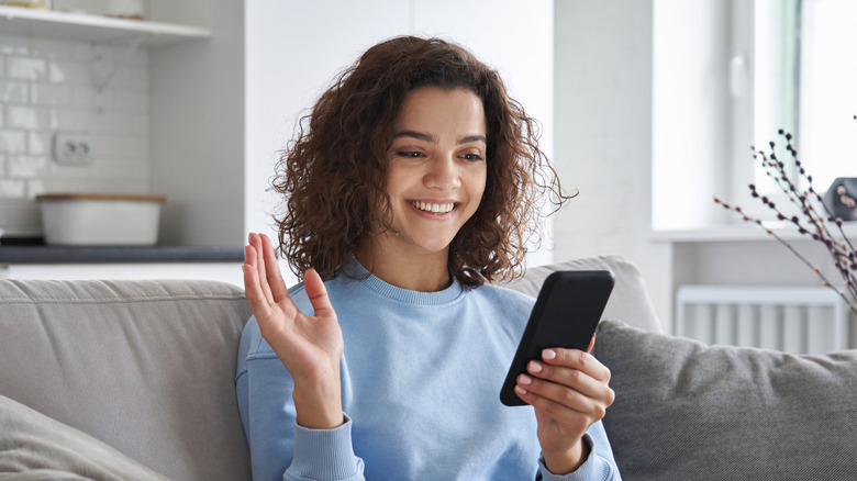 woman during video call