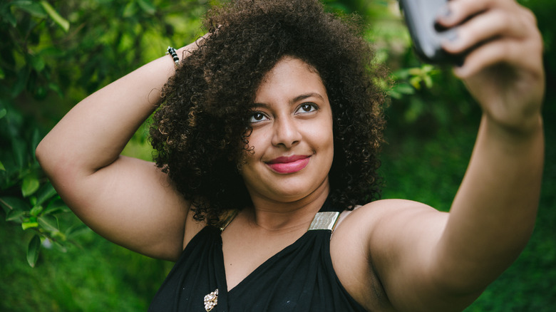 Woman taking a selfie