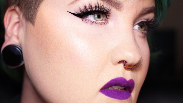 Woman with winged eyeliner