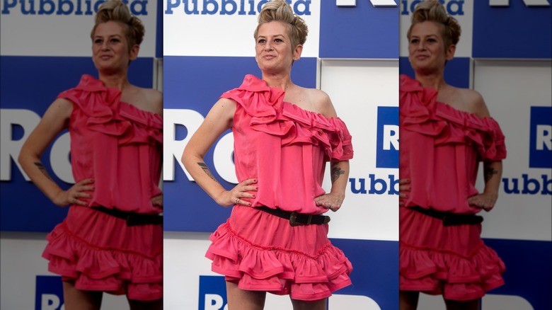 Angela Rafanelli wearing belted dress