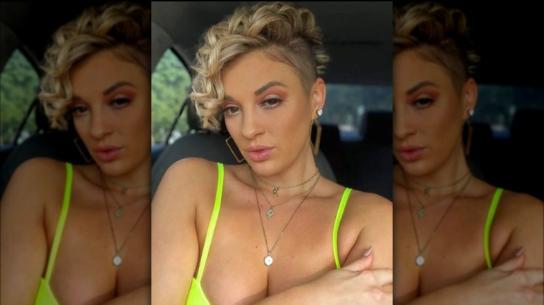 Blonde curly undercut