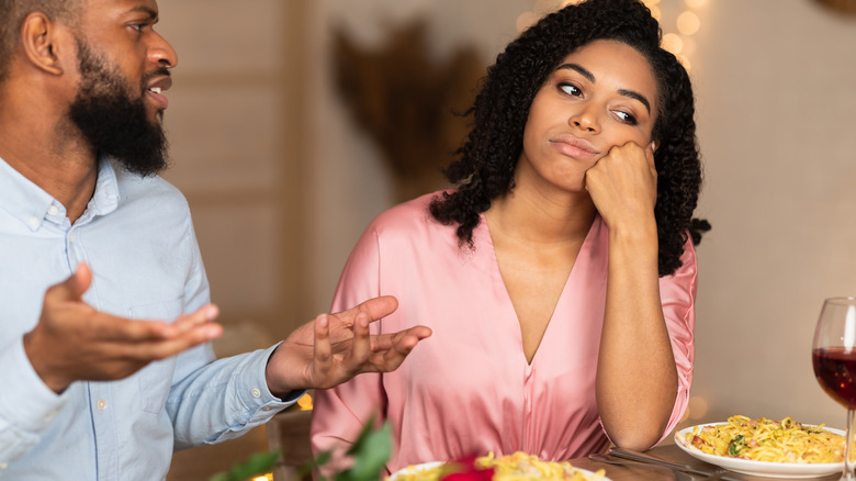 couple arguing over dinner
