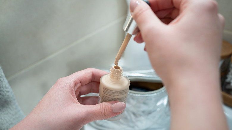 Bottle of foundation makeup