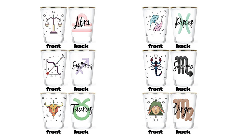 Zodiac sign shot glasses