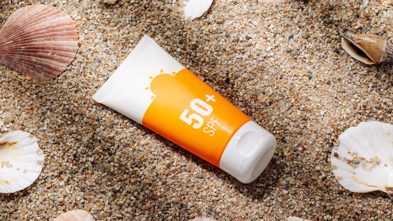 A sunscreen bottle