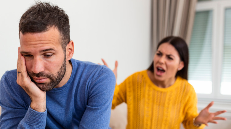 A partner yelling at their partner