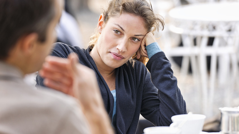 person aloof on date