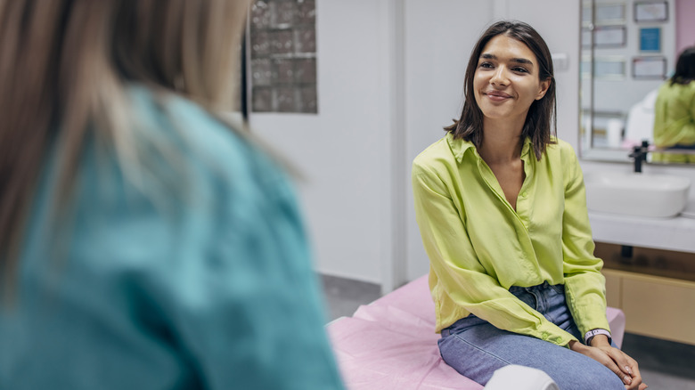 Woman speaking to her doctor