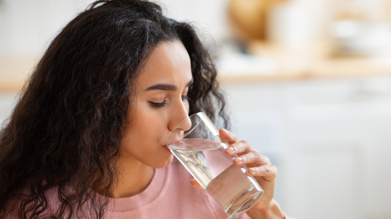 Woman drinking water