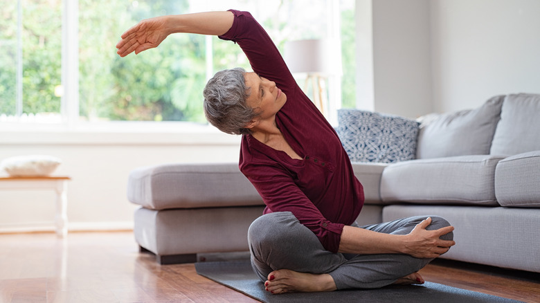 woman doing a stretch