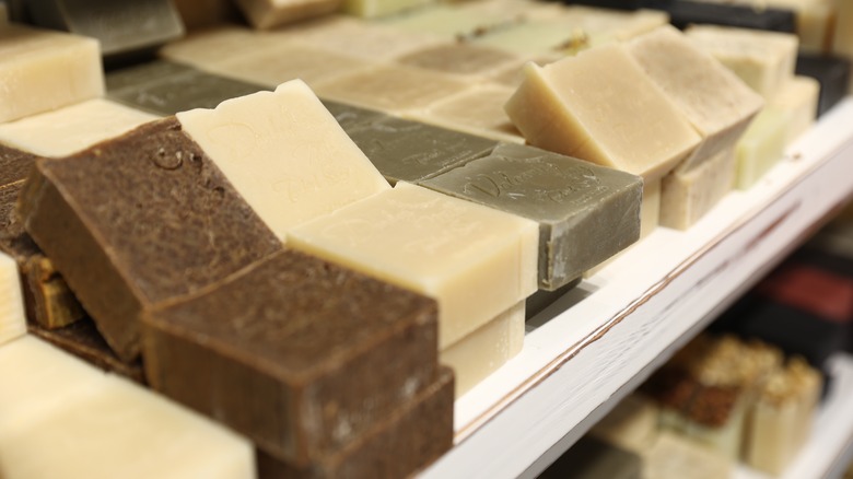 olive oil soap on shelf