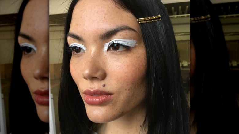 Taylor Fitzgerald white eyeshadow makeup