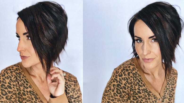 Woman with angled bob