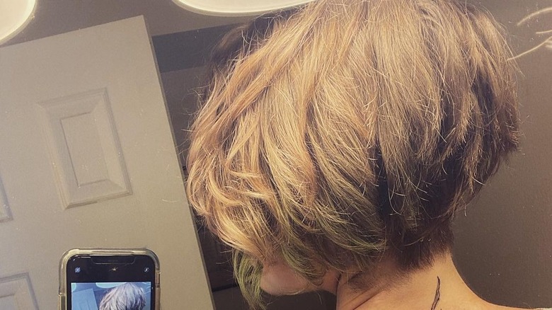 Short haircut shown from the back