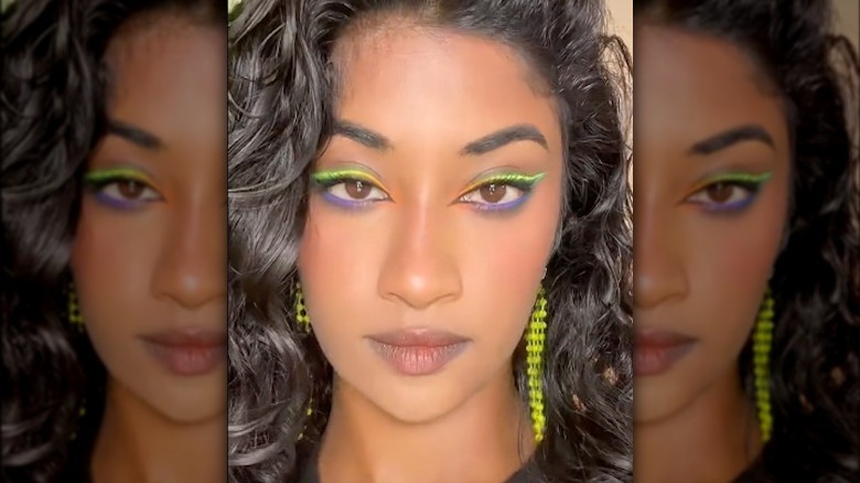 Monica Ravichandran wears LED eyeliner