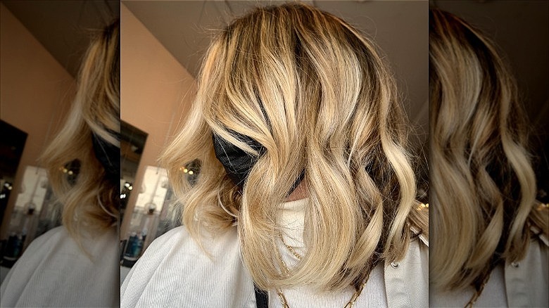 woman with curtain bangs