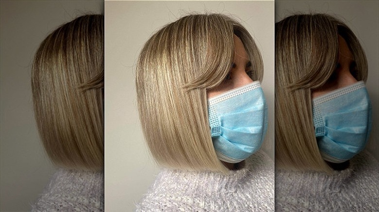 woman with curtain bangs sleep hair