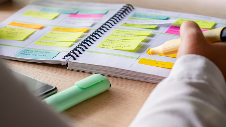 Woman uses planner to break down goals