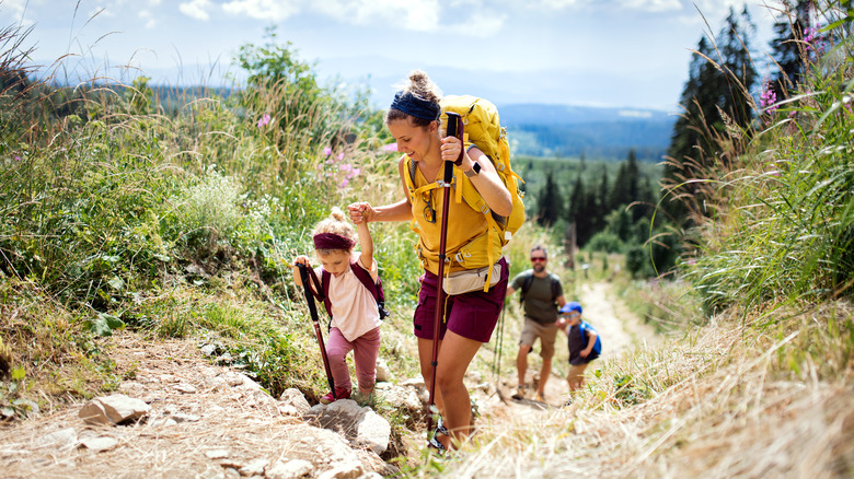 Family on a hike