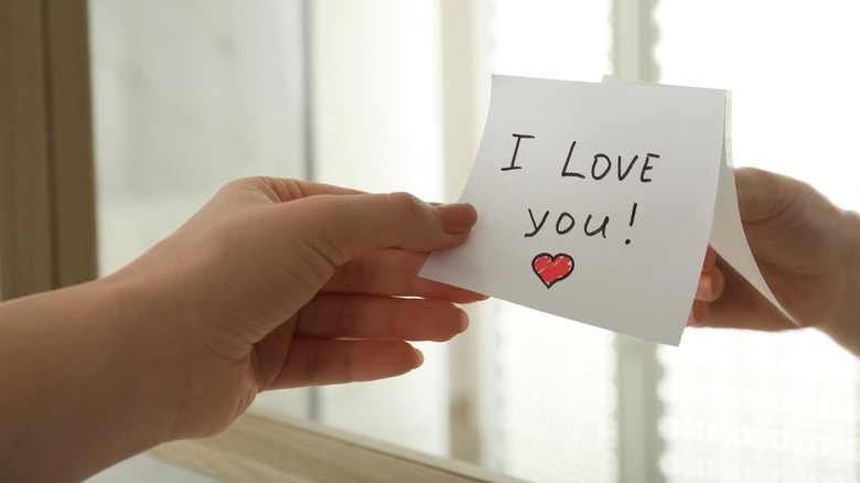 Love note on mirror