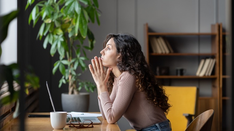 Woman sitting at a desk