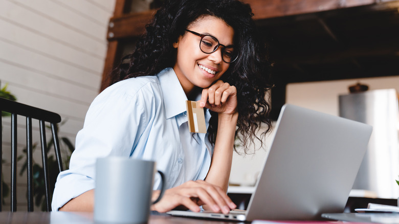 A woman on her laptop