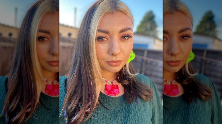 woman with hair tinsel