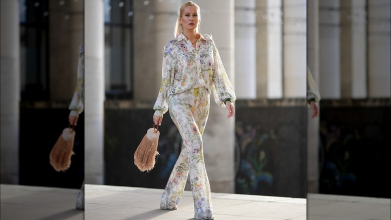 Floral silk shirt and pants