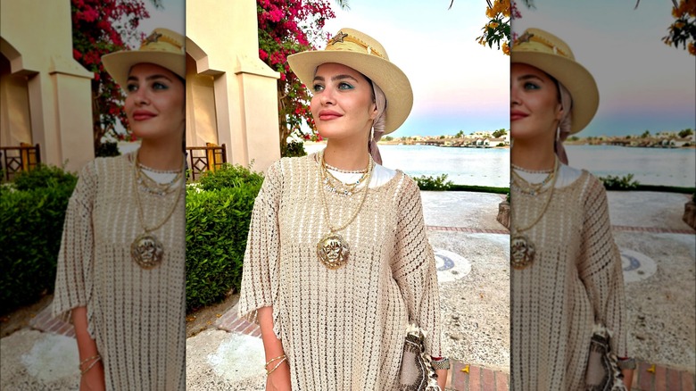 Girl wearing western accessories