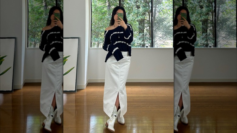 Girl wearing cowgirl boots