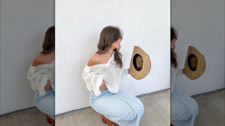 Girl wearing a loose and flowy outfit