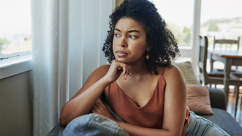 sad african american woman