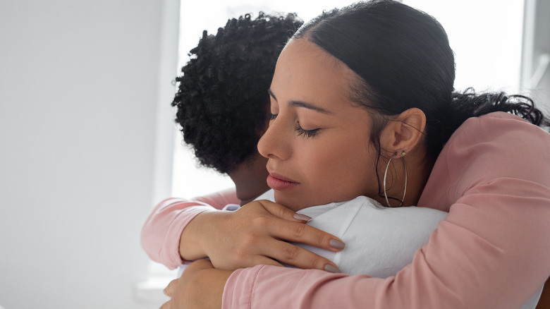 Young couple hugging