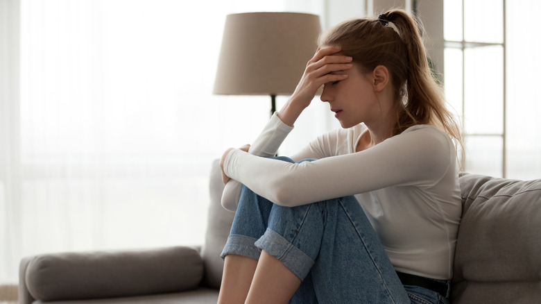 Woman feeling ashamed