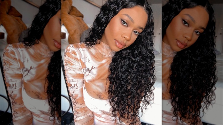 woman with Curly black hair 