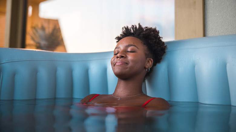 woman in hydrotherapy tub