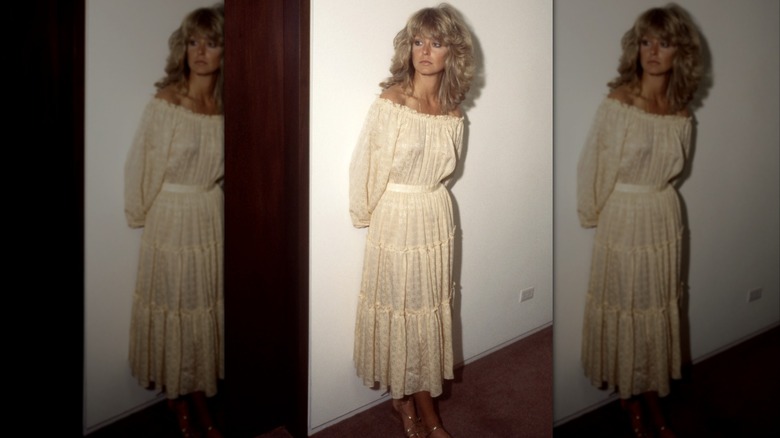 Farrah Fawcett during a Faberge commercial in Los Angeles 1977