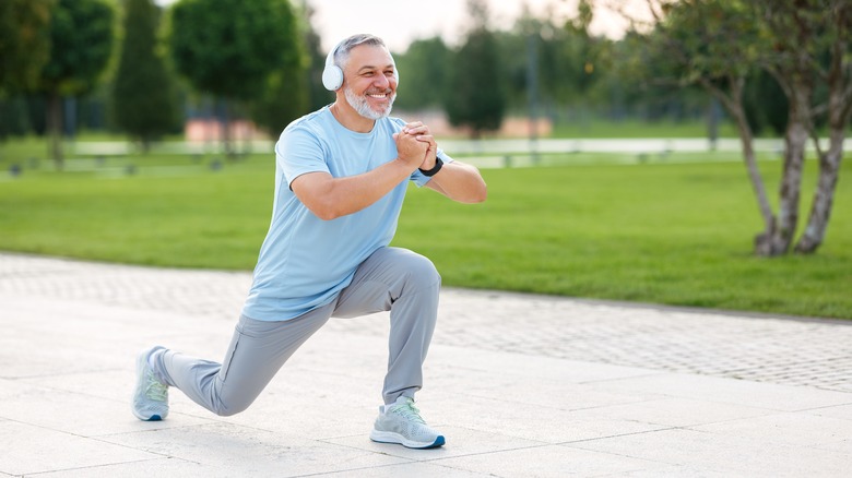 man doing lunges