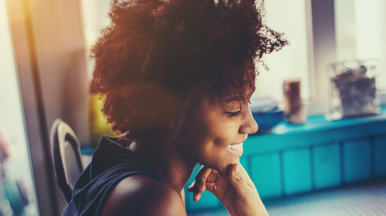 smiling woman with dimples