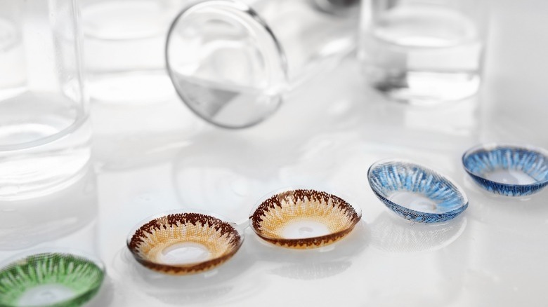 row of colored contact lenses