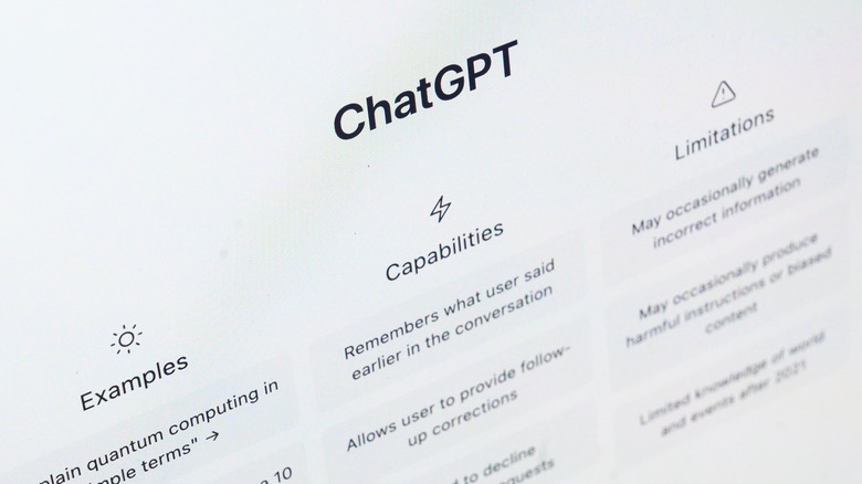 ChatGPT on screen