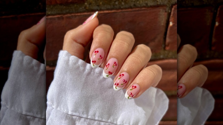 Cherry French manicure