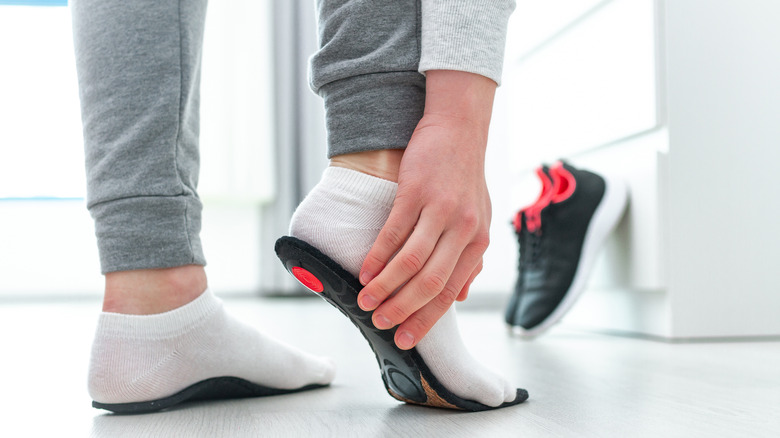 Insoles on bottom of feet